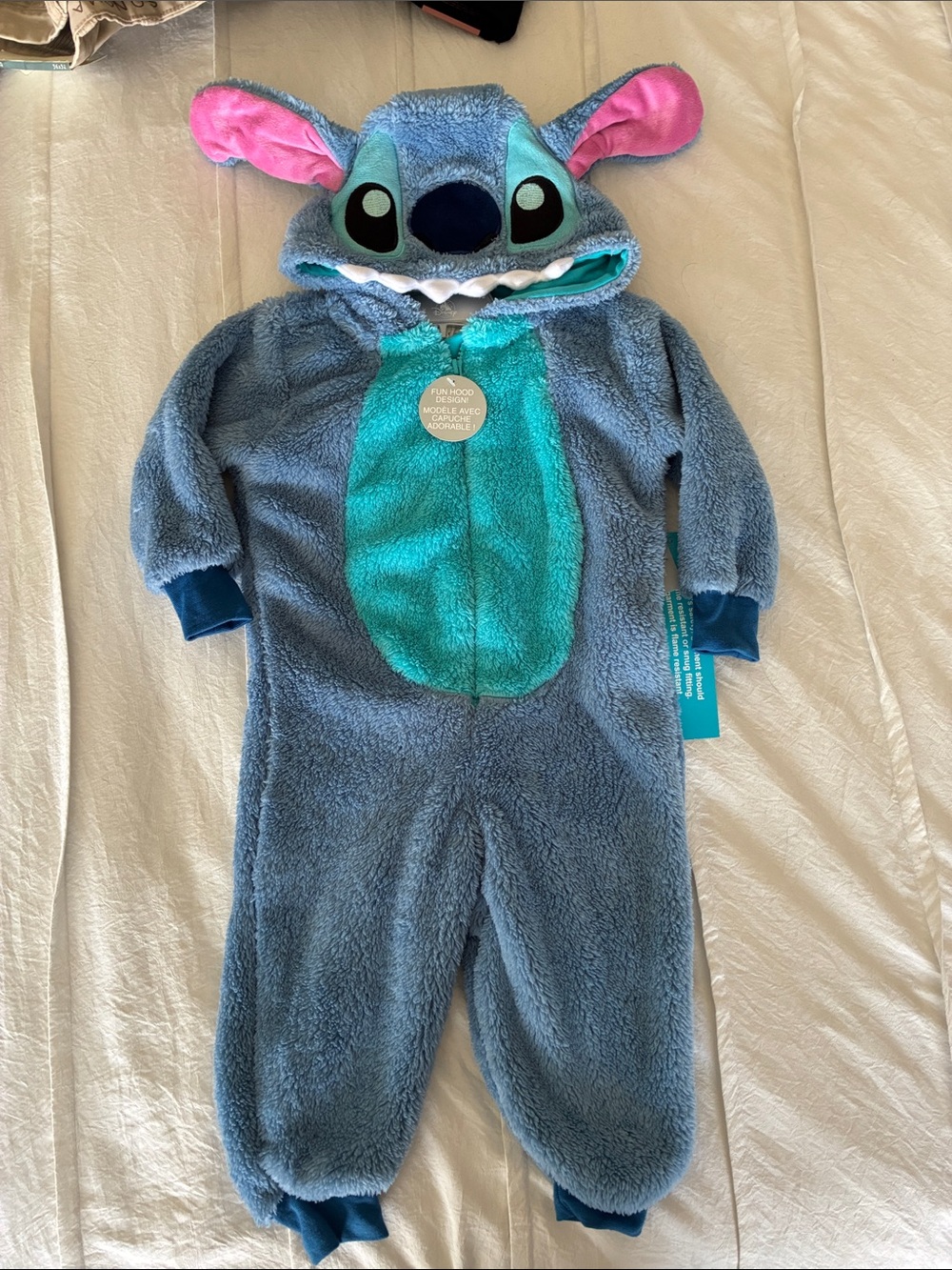 Disney Blue and Turquoise Stitch Fleece Hooded One-Piece